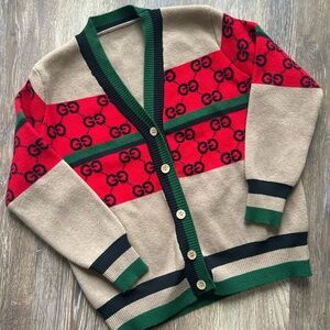 GUCCI DUPE GG Knit Cardigan Sweater